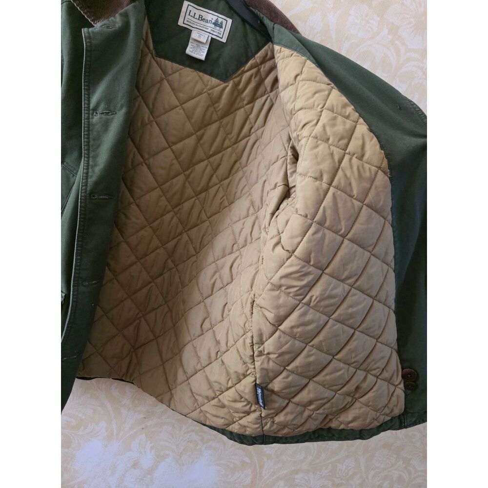 Vintage LL Bean Barn Coat Women's XL Petite Quilt Lined Chore Jacket 0WY29 - Picture 5 of 6